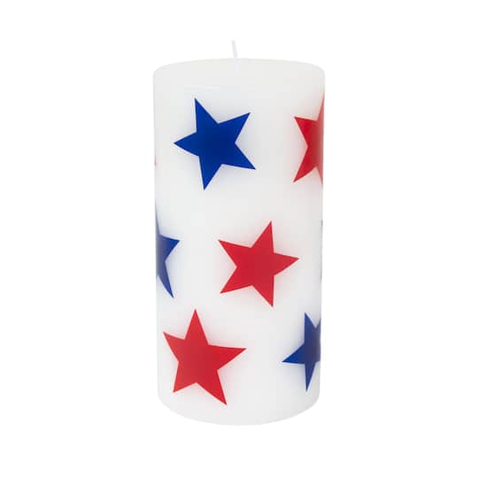 Red, White & Blue Stars Pillar Candle by Celebrate It™